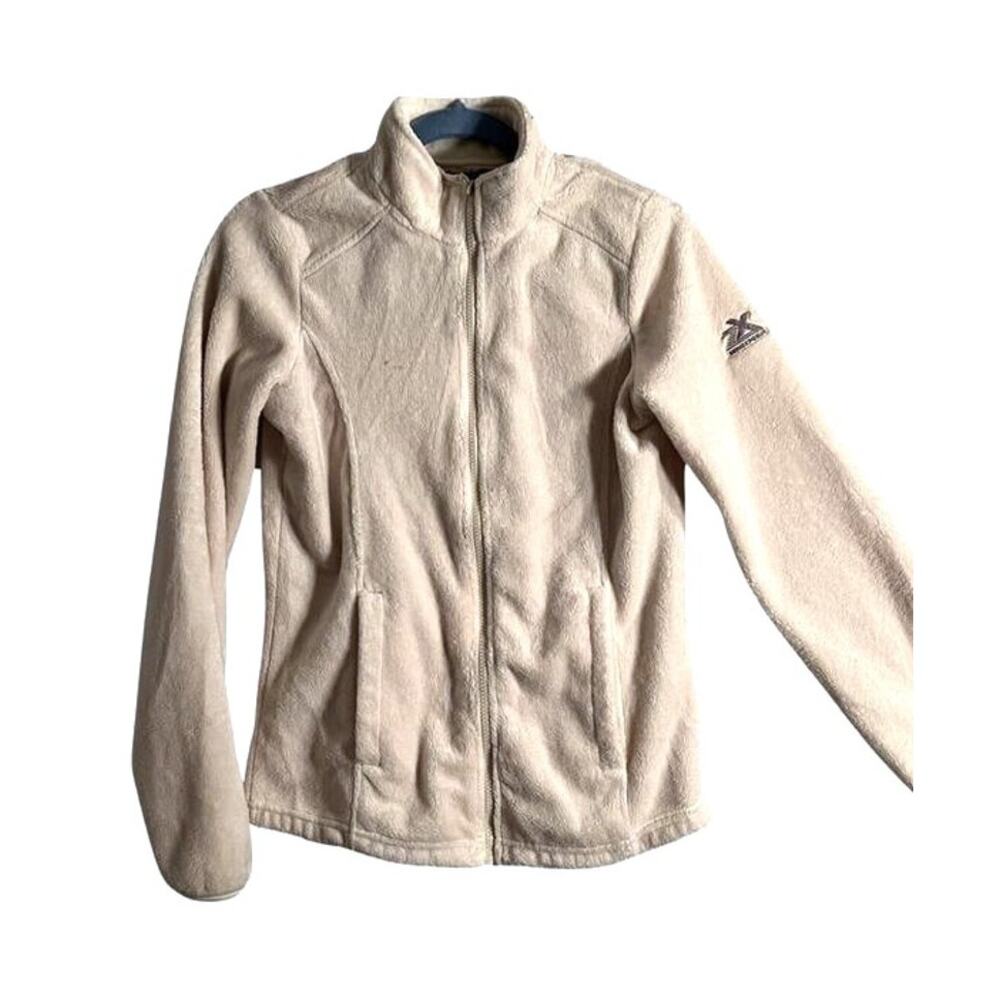 ZeroXposur Fleece Jacket Womens Size S White Zip Up Front Pockets Cozy Warm